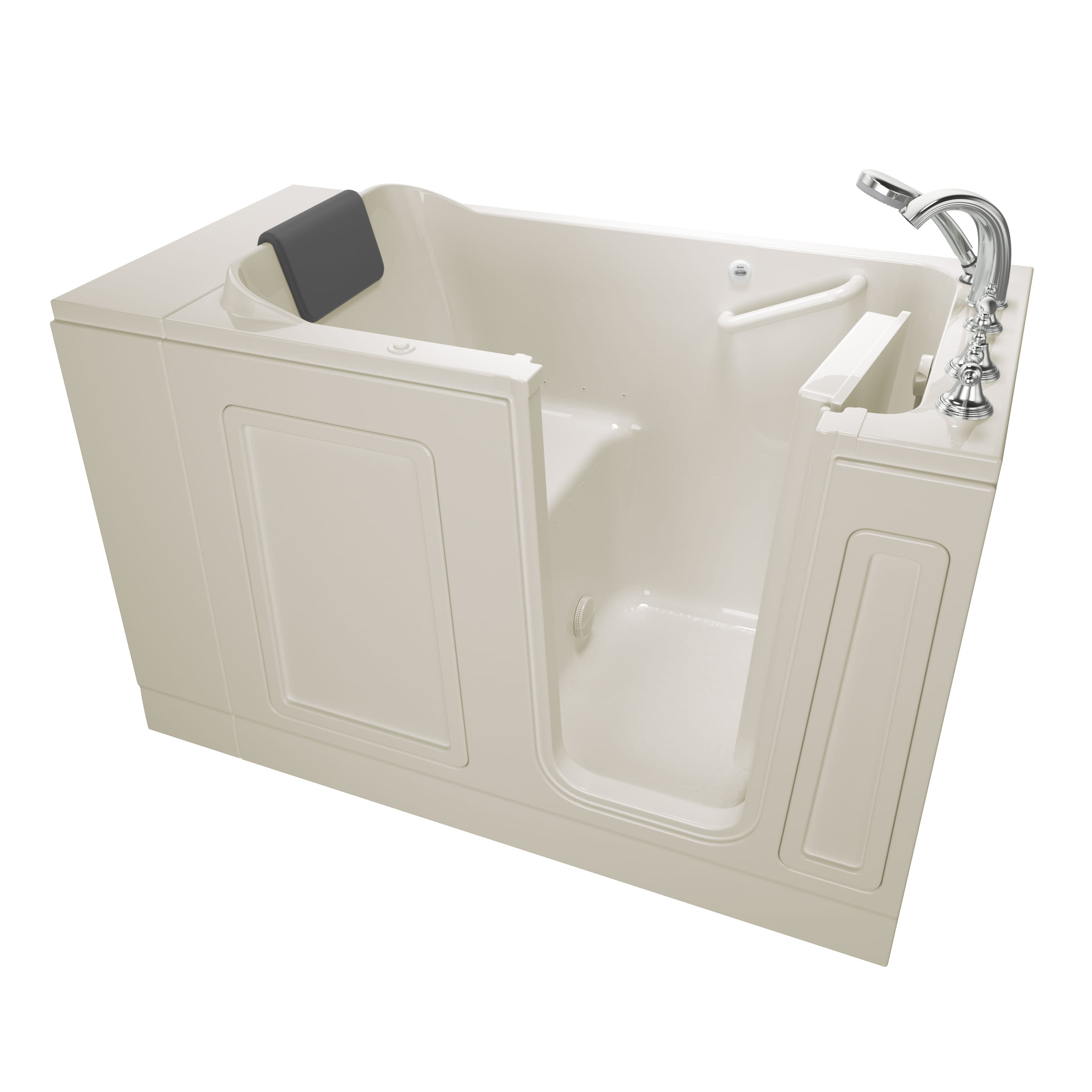 Acrylic Luxury Series 30 x 51  Inch Walk in Tub With Air Spa System   Right Hand Drain With Faucet WIB LINEN